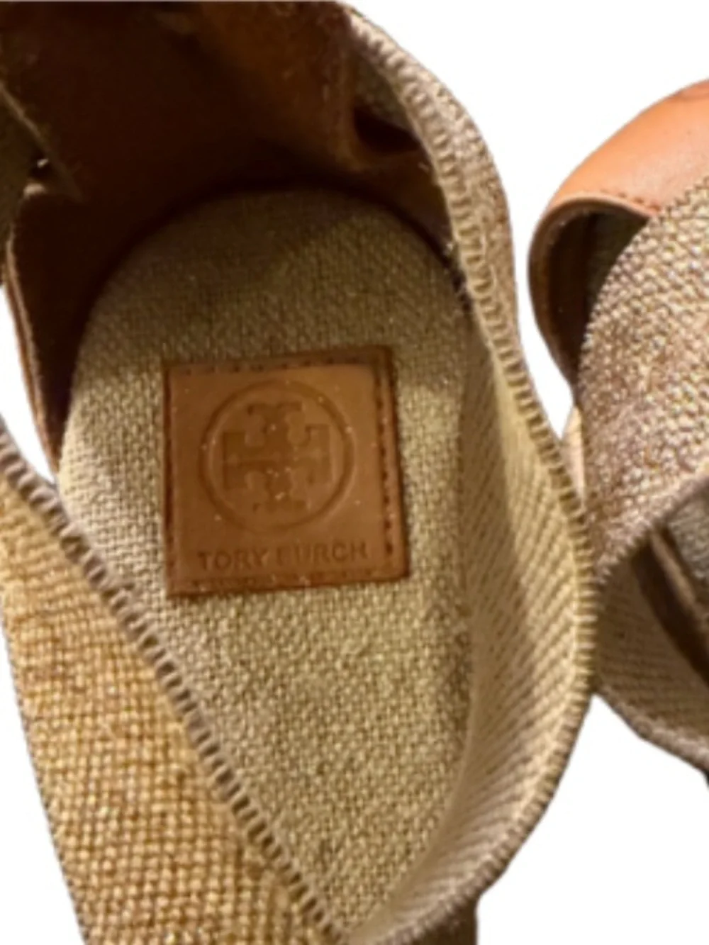 Tory Burch Peep Toe Cork & Jute Espadrille Wedge Sandals Size 8